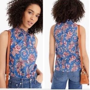 J.‎ Crew x Liberty Ruffle Neck Sleeveless Top in Flora Belle